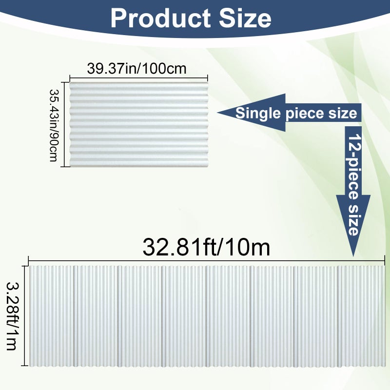 ZOUXIKOU Clear Polycarbonate Roofing Sheet, Splicable Corrugated Plastic UV Resistant Greenhouse Shed Canopy, Transparent Insulation Day Lighting Panels, Easy Cut Covering Panel (Transparent, 3.28'x32.8') - Image 2