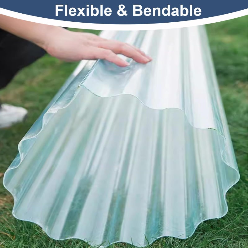 ZOUXIKOU Clear Polycarbonate Roofing Sheet, Splicable Corrugated Plastic UV Resistant Greenhouse Shed Canopy, Transparent Insulation Day Lighting Panels, Easy Cut Covering Panel (Transparent, 3.28'x32.8') - Image 5