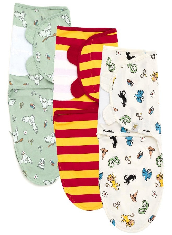Harry Potter Hedwig Owl Newborn Baby Boys 3 Pack Swaddle Sacks Green/Maroon White 3-6 Months - Image 1