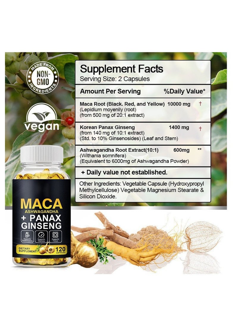 MACA - Ginseng Capsules For Strengthening The Body And Improving Endurance-120 Capsules - Image 1