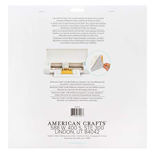 We R Memory Keepers Makers Foil Quill Sheets-15/Package, Heat Activated Foil Sheets Pair with Other Foil Quill Products Foil Quill Pen Foil Quill Heat Pen FoIl Quill Foil Sheets Craft Supplies DIY - Image 2