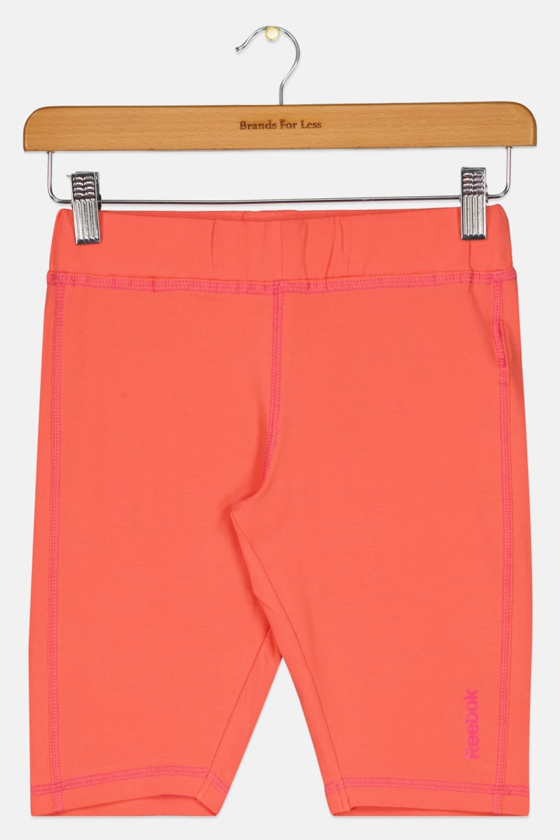 Reebok Kids Girl Sportswear Fit Training Shorts, Orange - Image 1