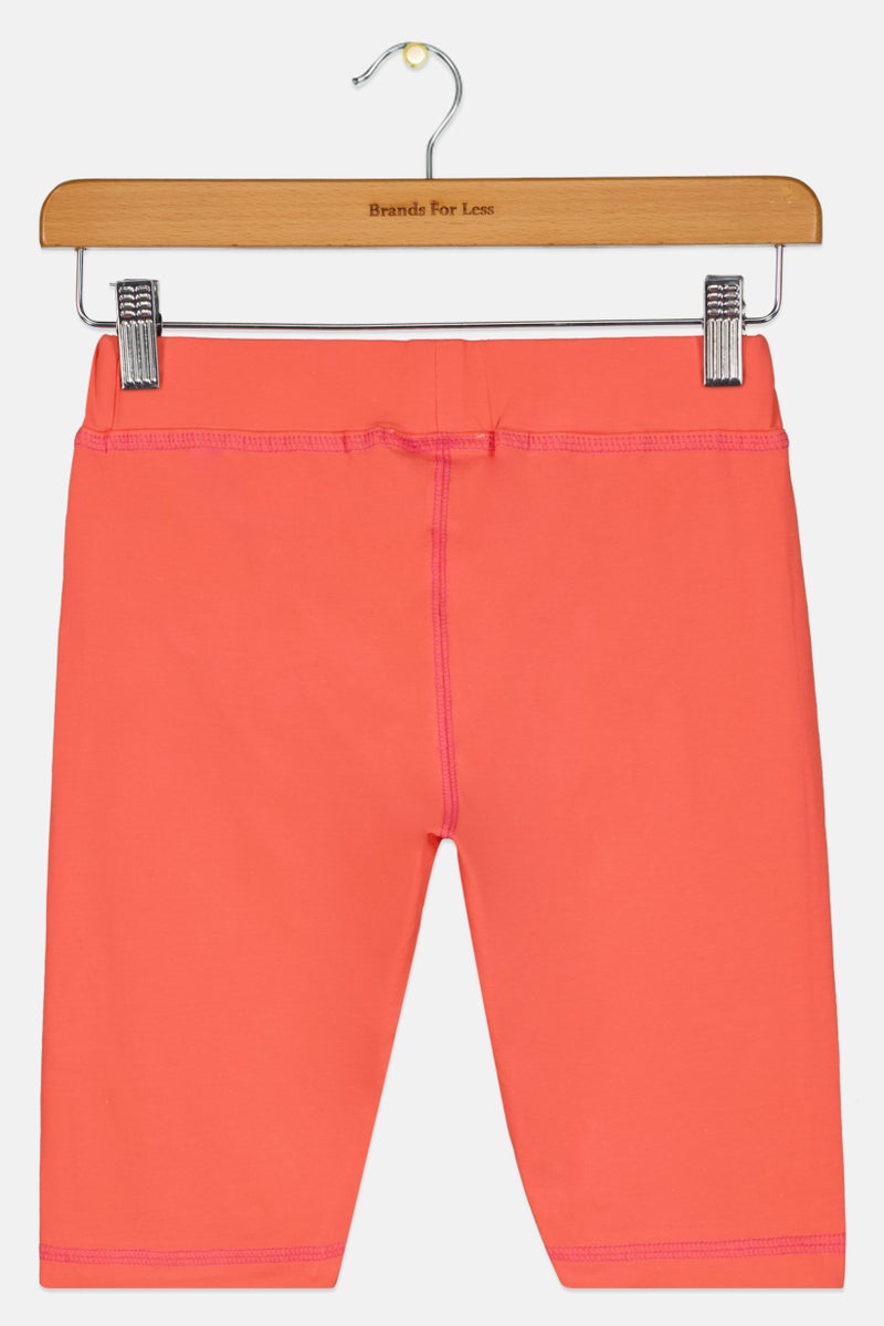 Reebok Kids Girl Sportswear Fit Training Shorts, Orange - Image 2
