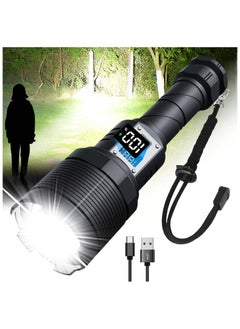 ZLH HITY Rechargeable Flashlights MAX 200000 High Lumens,Super Bright 30W High Powered Brightest Flashlight for Emergencies/Camping Gear,Zoomable,Waterproof,5 Modes,USB Handheld Flash Light  - Image 1
