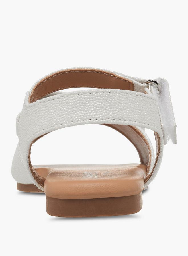 JUNIORS Girls Bow Applique Hook and Loop Sandals - Image 4