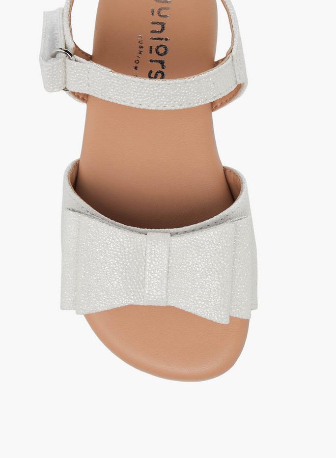 JUNIORS Girls Bow Applique Hook and Loop Sandals - Image 3