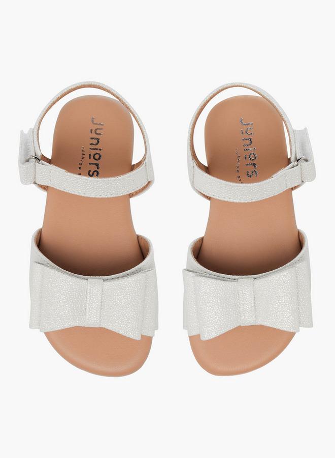 JUNIORS Girls Bow Applique Hook and Loop Sandals - Image 2