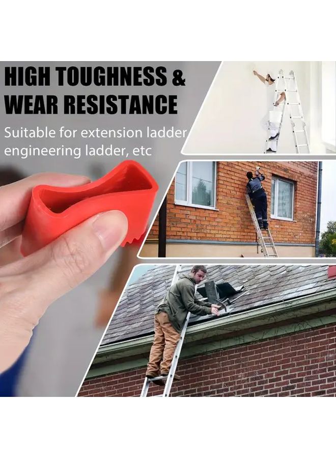Red Non Slip Ladder Foot Mat Pad Cover Replacement Kit Furniture Leg Protectors - Image 4