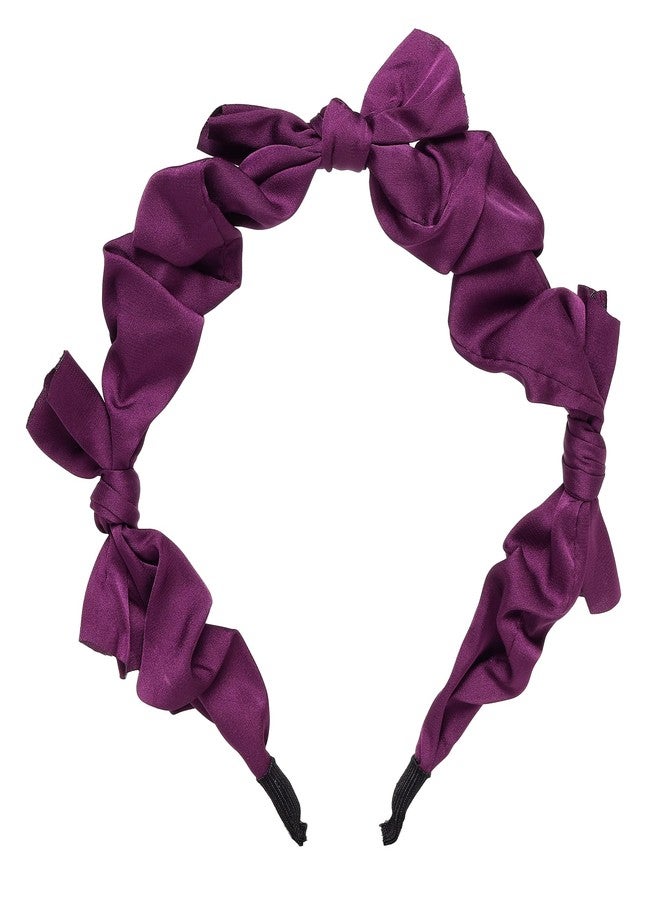 Yellow Bee Fabric, Plastic Fashionable Headbands for Girls (Purple and Mauve, One Size) - Pack of 2 - Image 5