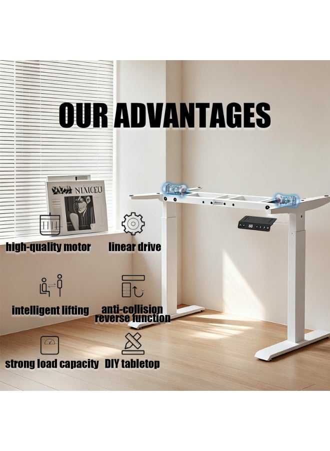 CHIYLE Dual Motor Electric Height Adjustable Standing Desk Smart Sit Stand Table for Home Office with Memory Control Panel - Image 3