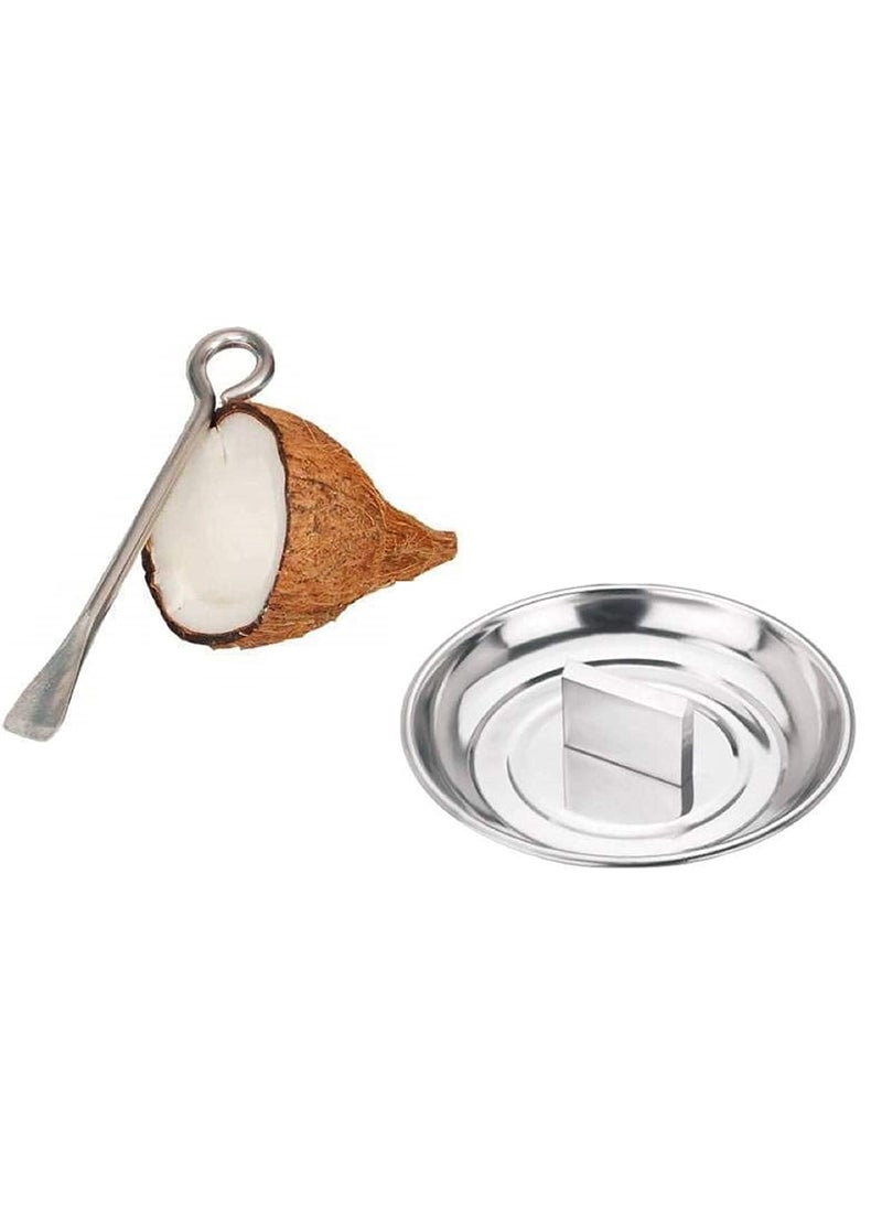 Pass Pass PassPass Stainless Steel Coconut Breaker Plate with Coconut Stainless Steel Rod  - Image 1