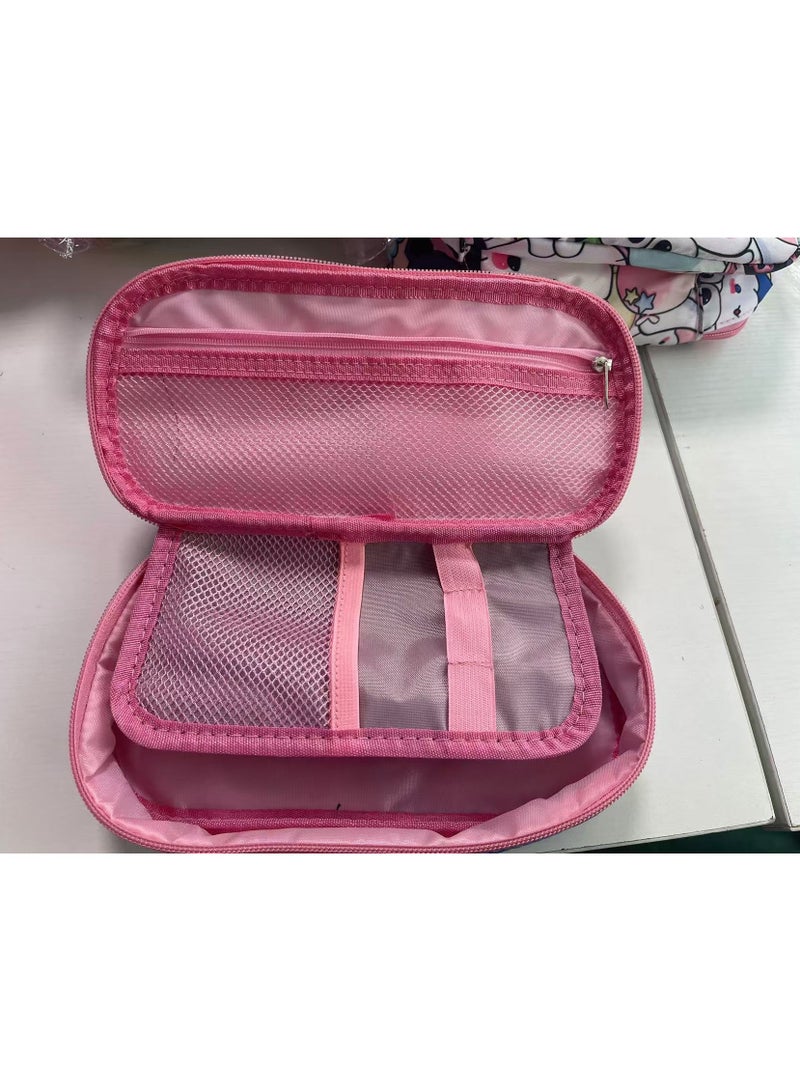 ستيتش حقيبة ظهر ستيتش كارتونية لطلاب المدارس الابتدائية والثانوية، مقاس 30*40*17 سم + حقيبة غداء 21*26*11 سم + حقيبة أقلام - Image 3