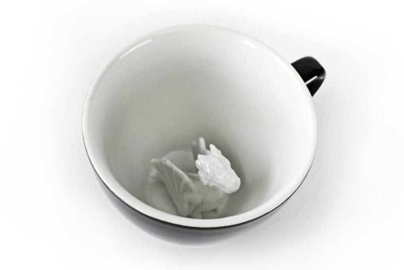 Creature Cups DRAGON Ceramic Cup (11 Ounce, Black) - Hidden 3D Animal Inside Mug Emerges As You Drink - House of Dragon, Holiday, Birthday Drinkware Gift for Fantasy and Coffee & Tea Lovers - Image 3