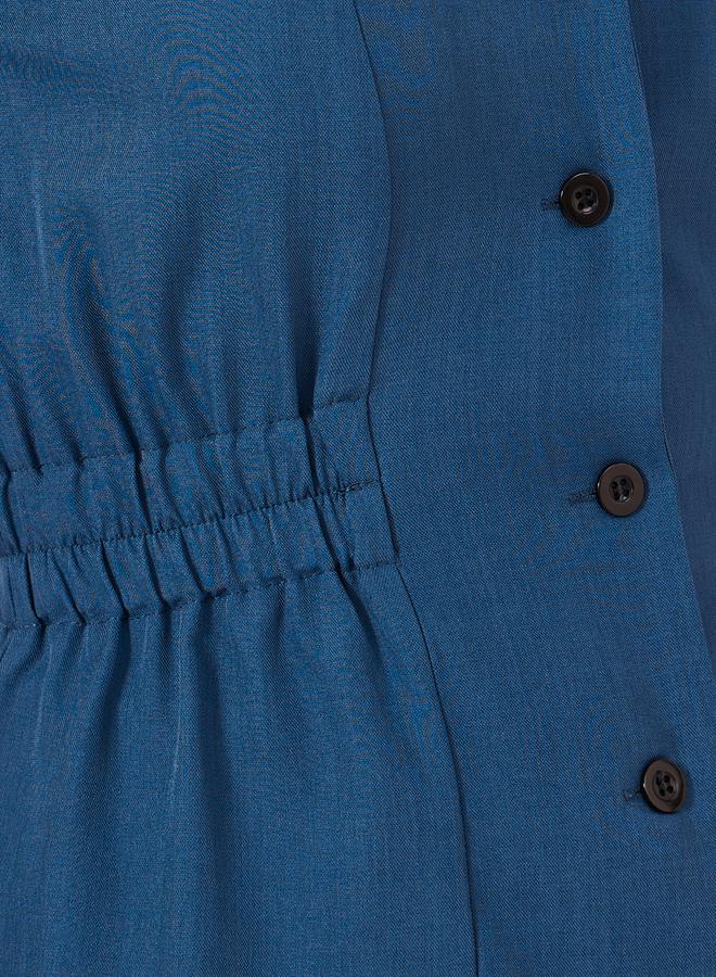 Styli Solid Notch Lapel Waistcoat with Elasticated Waist Detail  - Image 3
