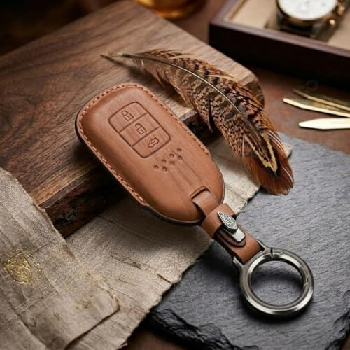 Coll of Fest Wooden PU Leather Key Cover Compatible with Honda BRV, WRV, CRV, Jazz, City 2 ButtonSmart Key Stylish & Durable Protection - Image 3