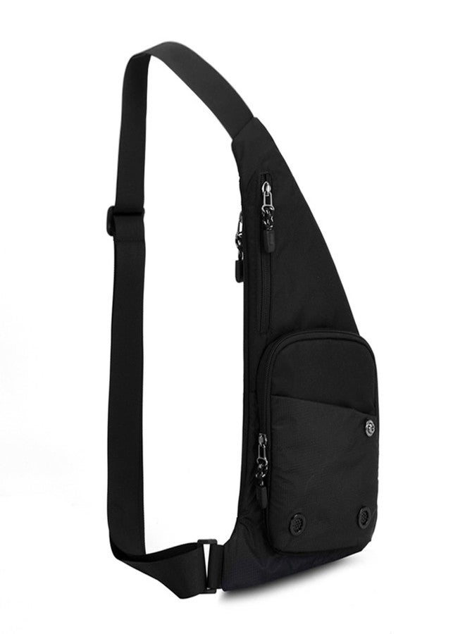 LUUFAN Sling Bag for Men Casual Waterproof Chest Crossbody Bag Small Lightweight Shoulder Bag for Sport Running Hiking Travel, Black - Image 1