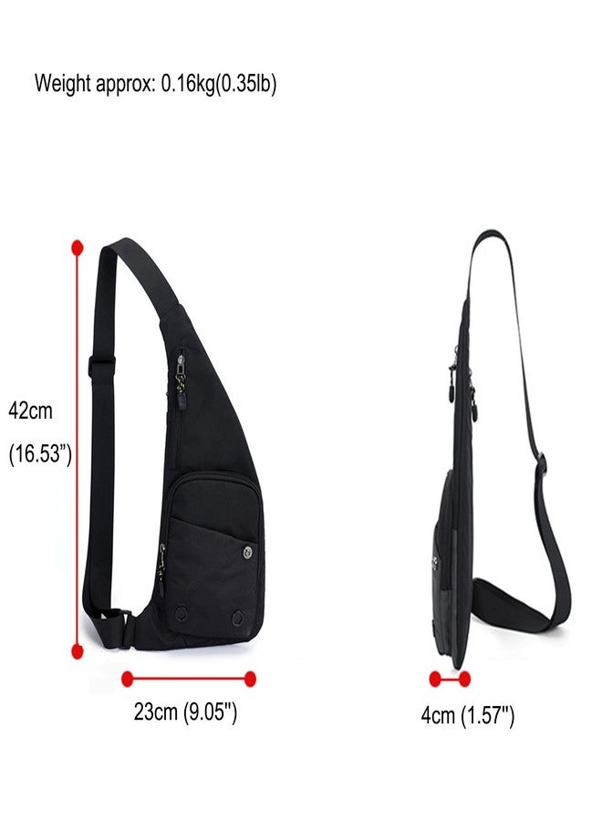 LUUFAN Sling Bag for Men Casual Waterproof Chest Crossbody Bag Small Lightweight Shoulder Bag for Sport Running Hiking Travel, Black - Image 4
