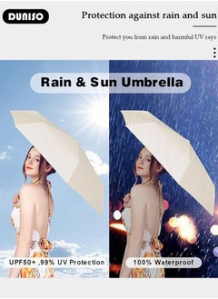 DUNISO Mini Travel Sun Umbrella With Case,Small Compact UV Umbrella for Sun and Rain, Lightweight & Portable,Windproof Parasol Umbrella with 99% UV Protection for Women Men Kids  - Image 3