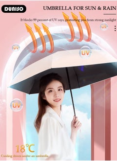 DUNISO Mini Travel Sun Umbrella With Case,Small Compact UV Umbrella for Sun and Rain, Lightweight & Portable,Windproof Parasol Umbrella with 99% UV Protection for Women Men Kids  - Image 5