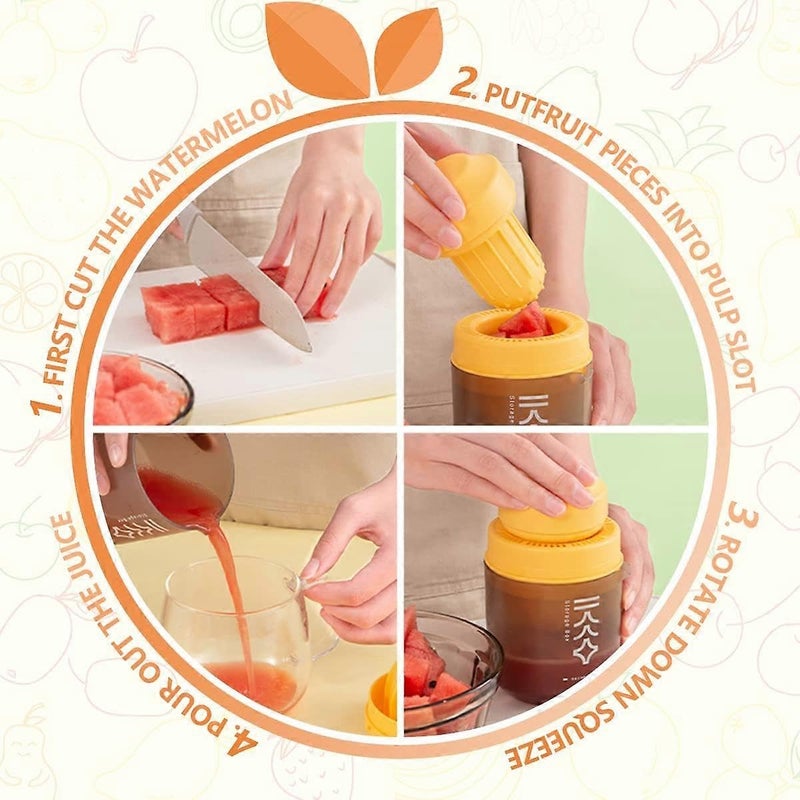 AMPLIN Portable Hand Juicer Lime Squeezer Rotation Press BPAFree AntiSlip Hand Press With Measuring Cup Easy To Use Clean Juicer Manual Suitable For Lemons Limes Oranges - Image 3