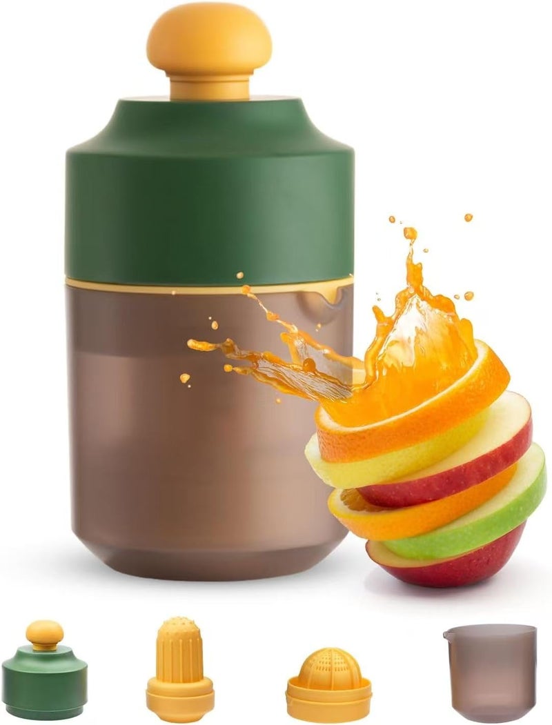 AMPLIN Portable Hand Juicer Lime Squeezer Rotation Press BPAFree AntiSlip Hand Press With Measuring Cup Easy To Use Clean Juicer Manual Suitable For Lemons Limes Oranges - Image 1