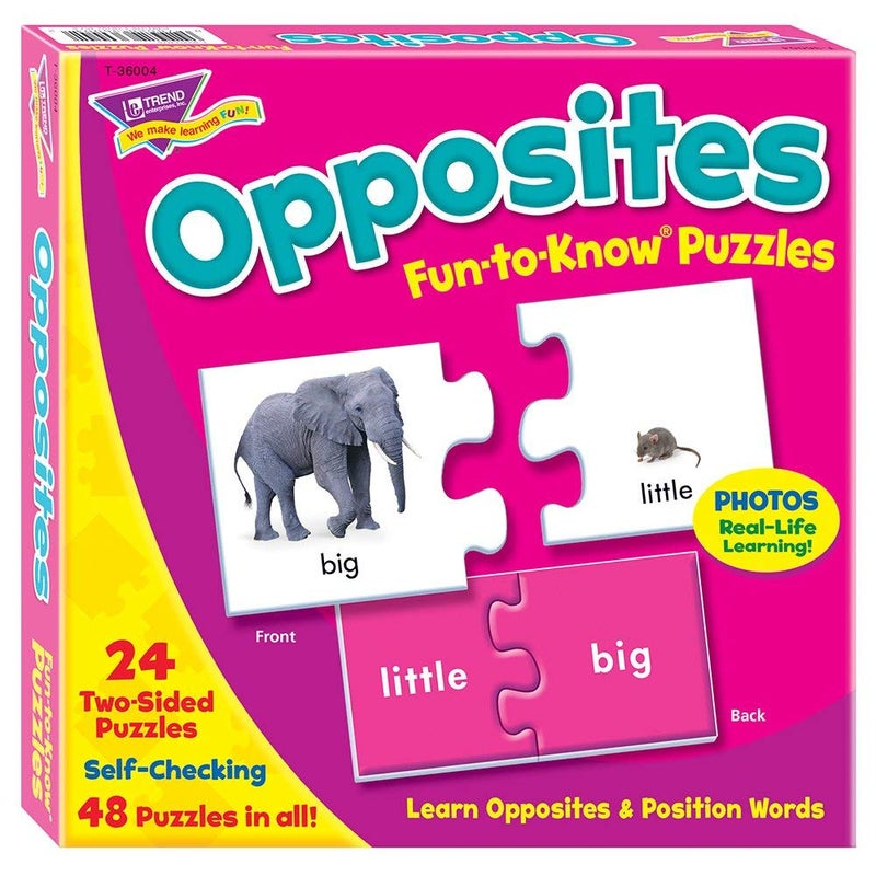 TREND enterprises, Inc. Opposites Puzzle Set, Multicolor, 3 x 6 in - Image 1