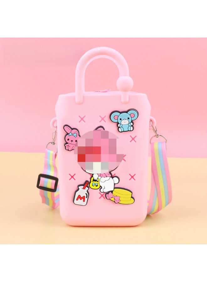 إسكدنيا DIY هول حقيبة لطيف الملحقات الصيف شاطئ عطلة حقيبة يد ملونة هول حقيبة DIY شاطئ حقيبة جيلي حقيبة-الألوان: 66--سحاب - Image 1