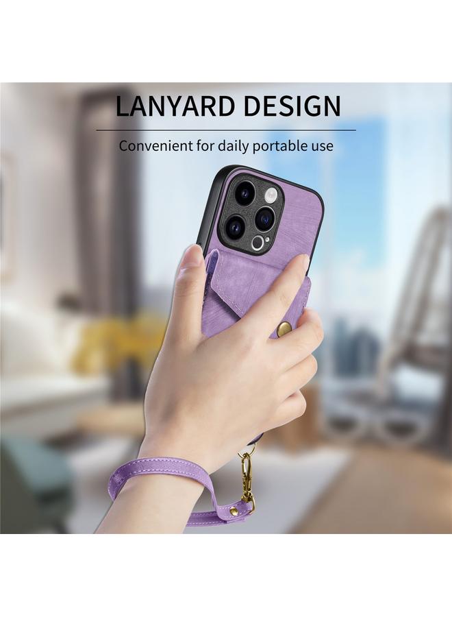 S-TOP Case For iPhone 15 Pro Max Retro Card Wallet Fold Leather Phone Case with Strap - Image 4