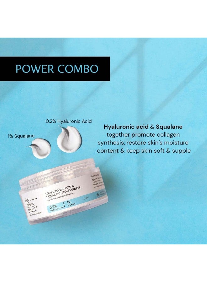 Deconstruct Hyaluronic Acid & Squalane Moisturizer | 0.2% Hyaluronic Acid 1% Squalane |Moisturizer For Normal Skin | Lightweight Moisturiser | For Long Lasting & Non-Greasy Hydration | 50Gm, Cream - Image 2