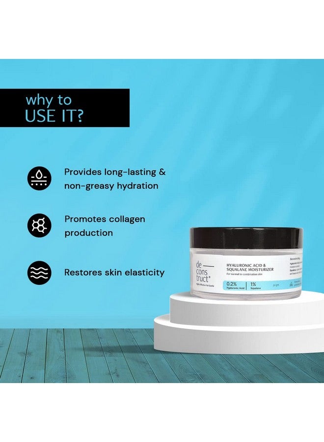 Deconstruct Hyaluronic Acid & Squalane Moisturizer | 0.2% Hyaluronic Acid 1% Squalane |Moisturizer For Normal Skin | Lightweight Moisturiser | For Long Lasting & Non-Greasy Hydration | 50Gm, Cream - Image 5