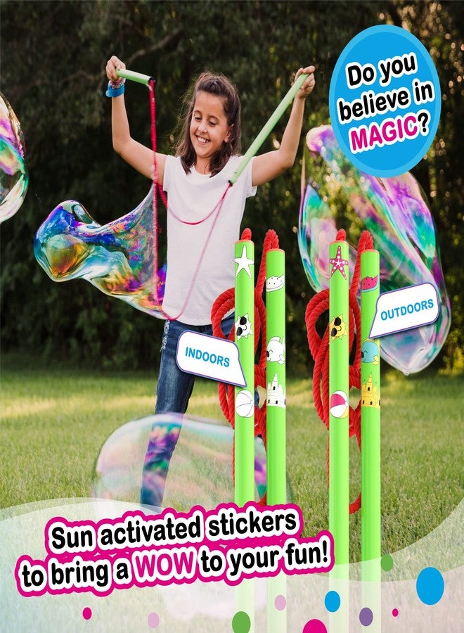 WOWmazing Mega Value Big Bubble Kit: 2 Large Bubble Wands 6-Pack of Big Bubble Powder (Makes 6 Gallons) | Outdoor Toy for Kids, Boys, Girls | Powder Made in USA - Image 3