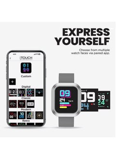 iTouch Flex Series Smartwatch With Interchangeable And Silver Case Black Silicone Strap  - Image 4