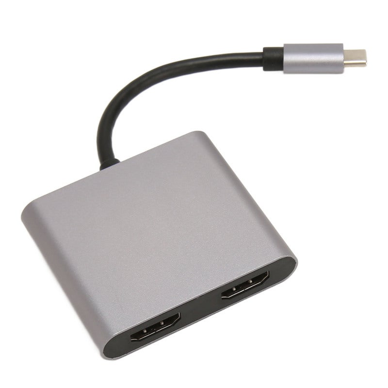 محول من النوع C مزدوج بدقة HD 4K وتردد 30 هرتز يعمل بمجرد التوصيل - محطة إرساء USB-C تدعم وضعي النسخ المتطابق والممتد مصنوعة من سبائك الألومنيوم لأجهزة اللابتوب والهواتف الذكية - Image 2