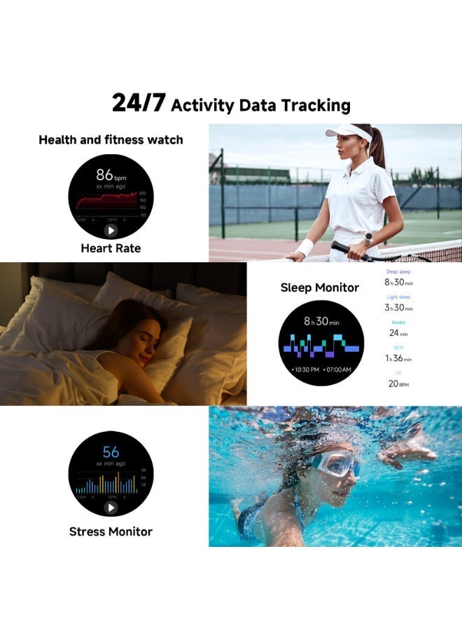 TANMASHI Smart Watch Men Waterproof Fitness Tracker Wireless Call Premium Smartwatch, Black - Image 5