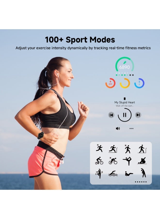 TANMASHI Smart Watch Men Waterproof Fitness Tracker Wireless Call Premium Smartwatch, Black - Image 4