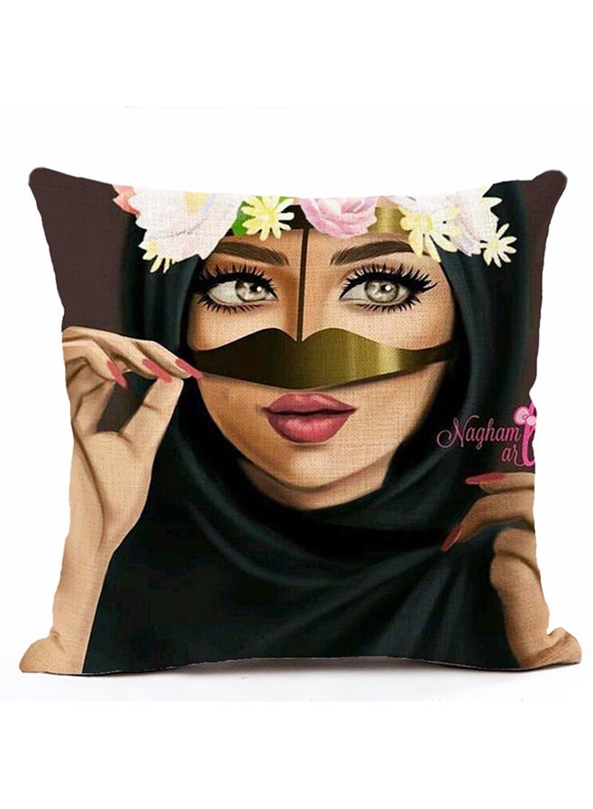 NIBEMINENT Girl Printed Decorative Cushion Cover Multicolour 45x45cm
