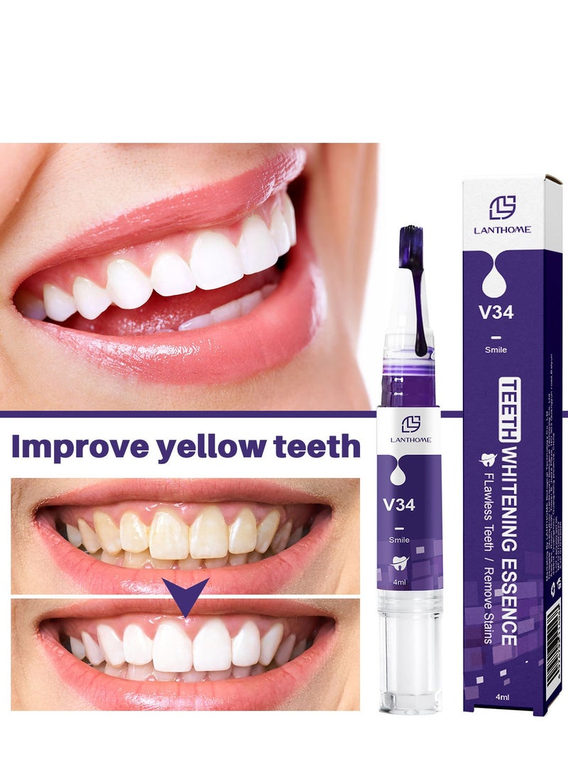 لانثوم Teeth Whitening Essence Pen V34 مصحح لون الأسنان ، معجون أسنان تبييض الأسنان ، إزالة البقع ، إزالة القهوة ، البقع ، الأسنان الصفراء 4 مل - Image 1