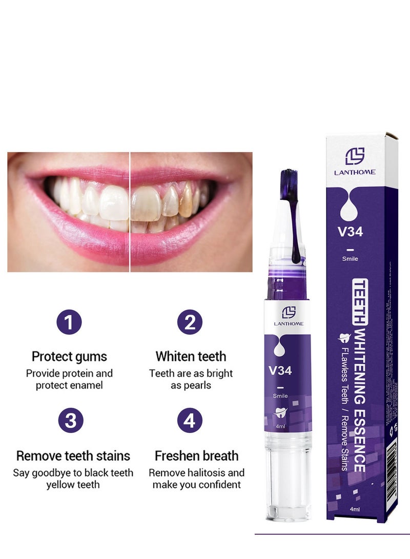 لانثوم Teeth Whitening Essence Pen V34 مصحح لون الأسنان ، معجون أسنان تبييض الأسنان ، إزالة البقع ، إزالة القهوة ، البقع ، الأسنان الصفراء 4 مل - Image 5