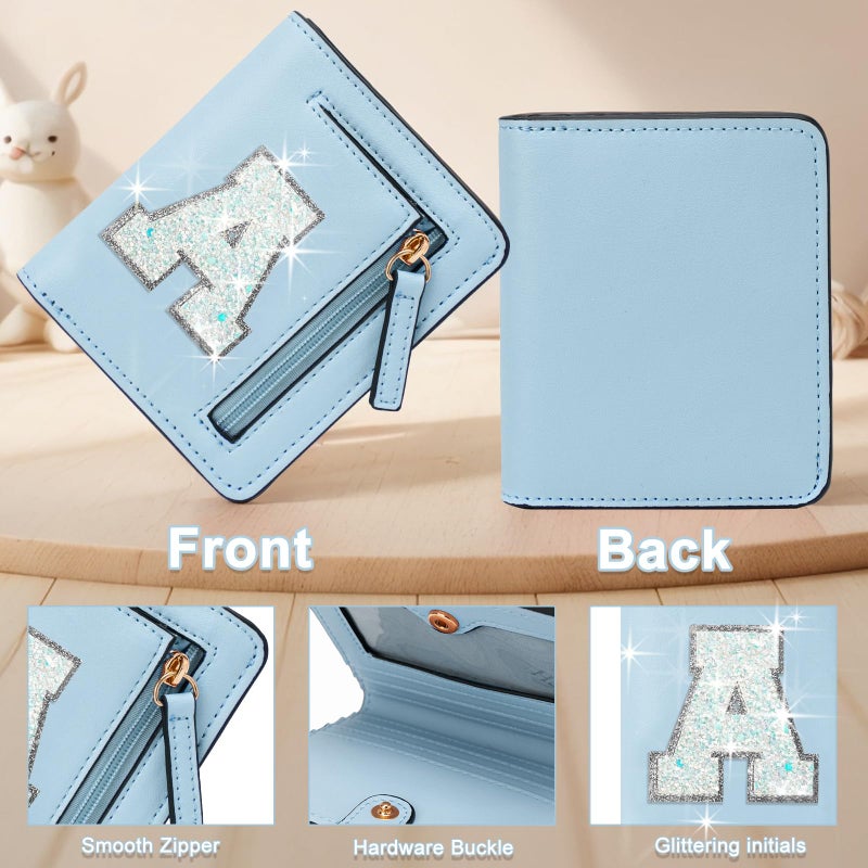 OYLOLA Birthday Gifts for 8 9 10 11 12 13 14 Year Old Girl Kids Wallet Initial Girls Wallets Teen Girls Gift Preppy Teen Girl Stuff Things Blue A - Image 5