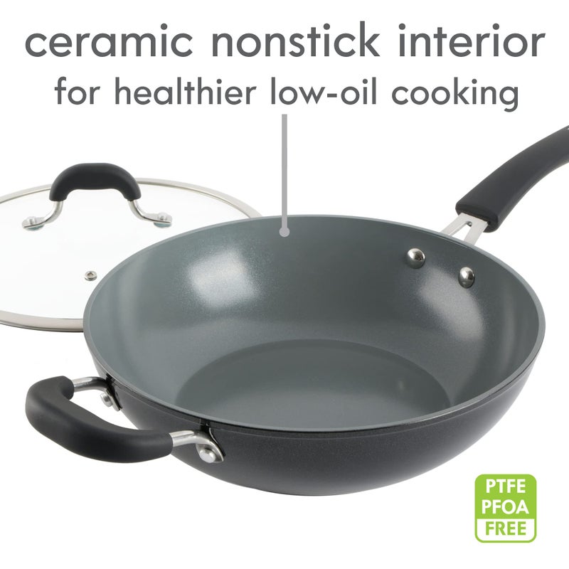 Kenmore Arlington 11" Aluminum Wok W/Lid- Black Diamond - Image 3