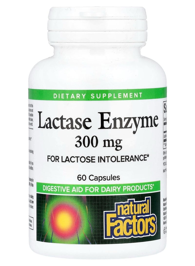 natural Factors Natural Factors Lactase Enzyme 300 mg – 60 Capsules for Digestion & Lactose Intolerance Relief - Image 1