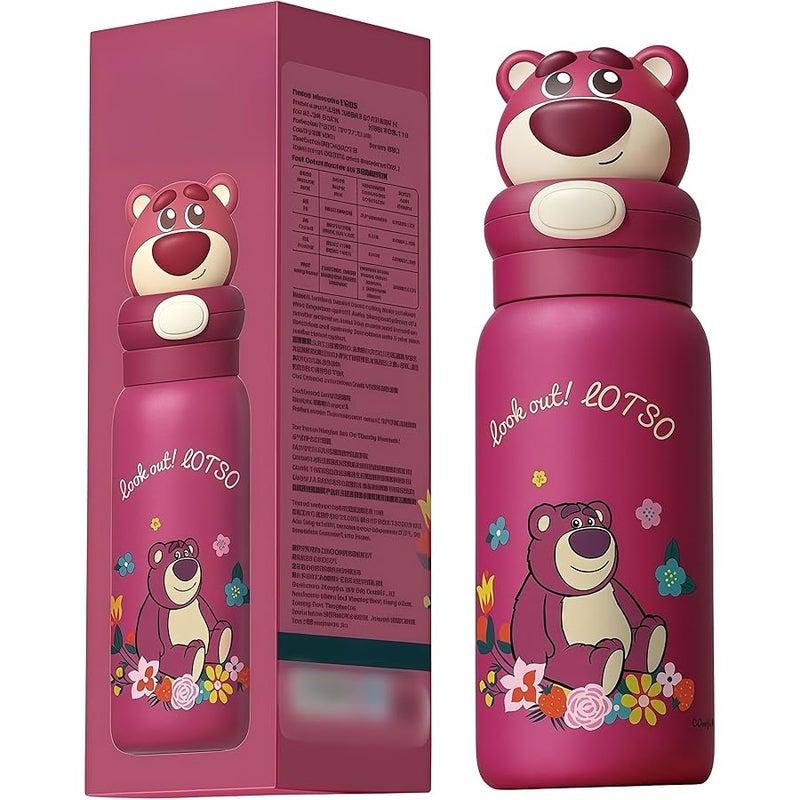Miniso Disney Cartoon Portable Insulated Cup - Judy, Nick & Stitch, Cute and Exquisite, Perfect for Collection and Gifting as Birthday or Easter Presents (Lotso Bear) - Image 1