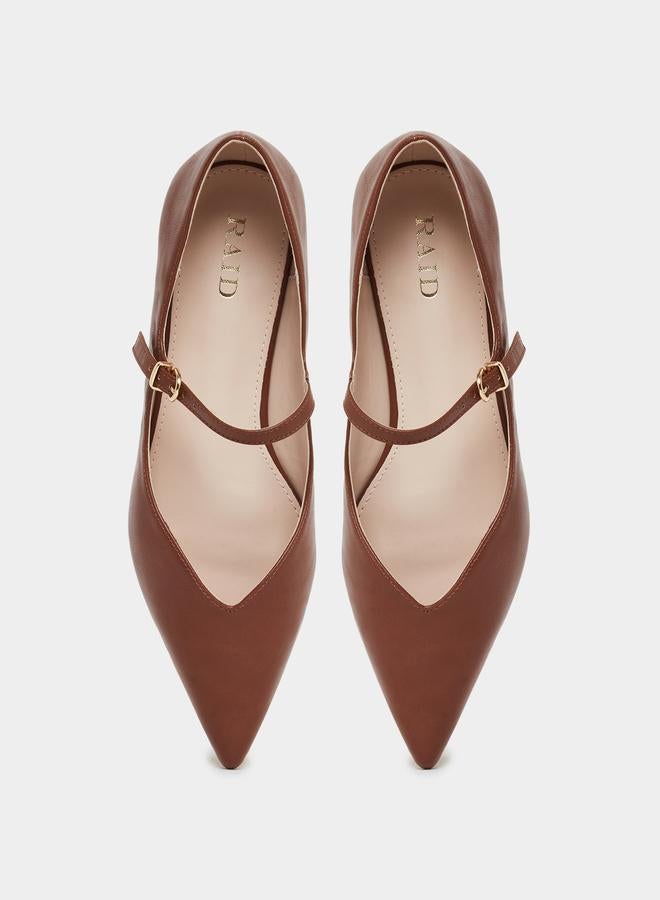 ريد حذاء فلات بمقدمة مدببة وإبزيم - Image 5