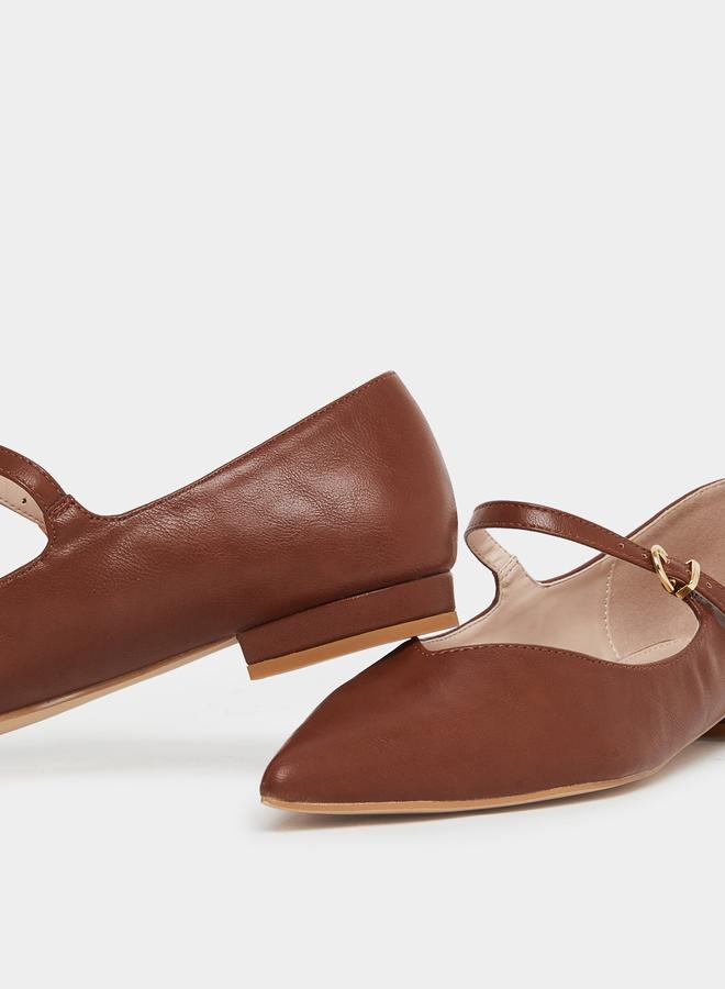 ريد حذاء فلات بمقدمة مدببة وإبزيم - Image 3