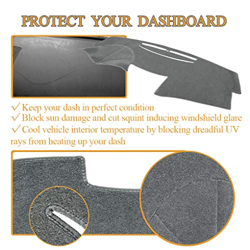 AKMOTOR Dash Cover Dashboard Cover Mat Pad Fit for Toyota Camry 2007 2008 2009 2010 2011 (Gray) - Image 3