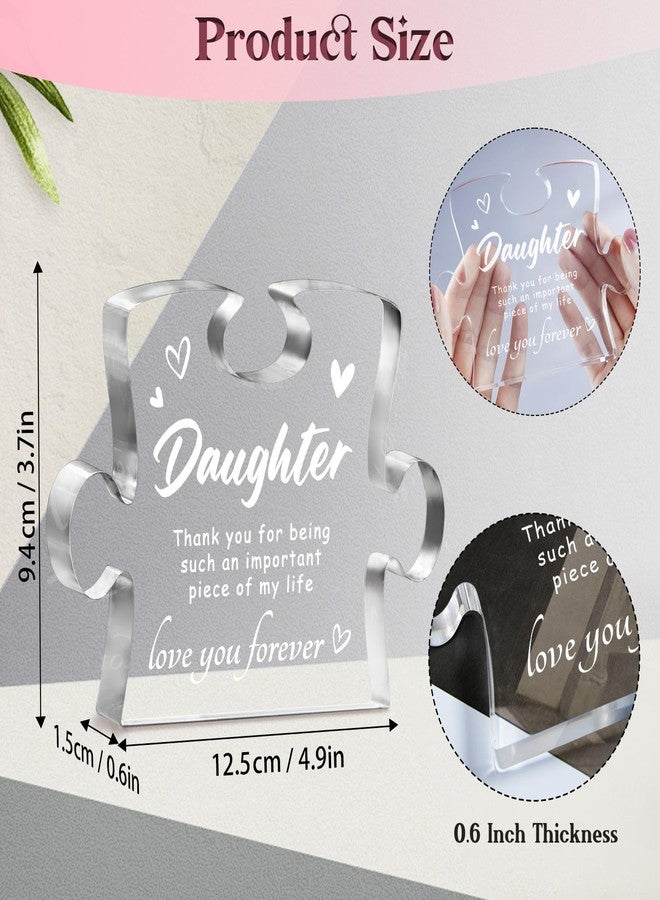 Elequaint Daughter Gifts from Mom - Engraved Acrylic Block Puzzle, Best Daughter Gifts, Mothers Day Wedding Graduation Christmas Birthday Present, Desktop Decoration - Image 2