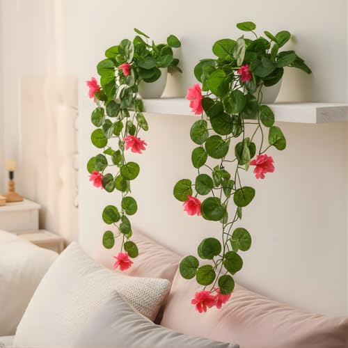 fancymart Artificial Flower Plant Home Décor with Small Size Pot | Pack of 2 | Plant Hanging for Home Decor | Office Decor (DESIGN-02) - Image 5