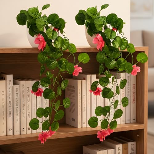 fancymart Artificial Flower Plant Home Décor with Small Size Pot | Pack of 2 | Plant Hanging for Home Decor | Office Decor (DESIGN-02) - Image 1