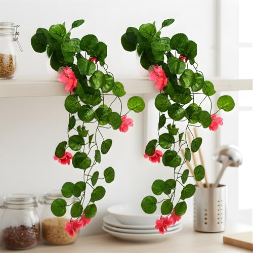 fancymart Artificial Flower Plant Home Décor with Small Size Pot | Pack of 2 | Plant Hanging for Home Decor | Office Decor (DESIGN-02) - Image 4