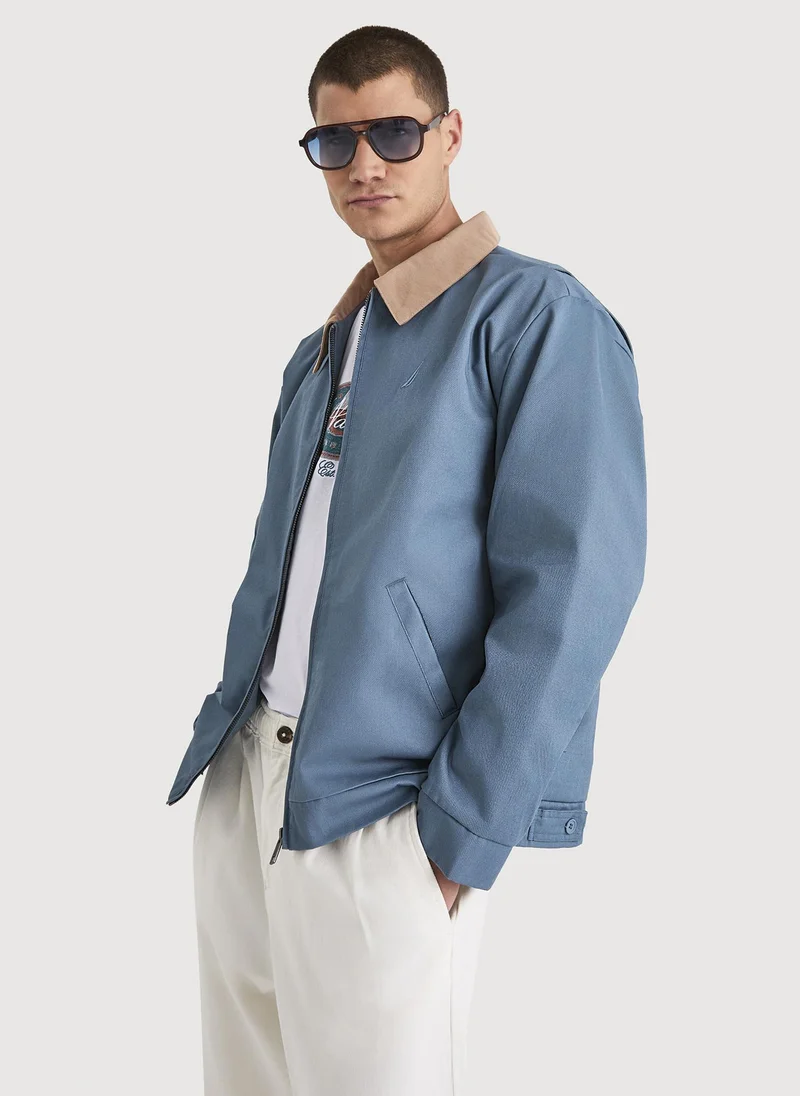 Men Regular Fit Full Zip Jacket for Layered Styling - Teal